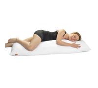 sleepling 190110 Komfort 100 Coussin pour Sommeil latéral, Oreiller, Coussin d'allaitement, Lavable à 60 degrés, fabriqué en EU, Garantie de Remplissage, Garantie de Taille, 40 x 145 cm, Blanc