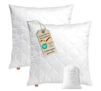 sleepling 191121 Lot de 2 Coussins Komfort 100, Oreiller décoratif, Coussin pour canapé, Lavable à 60 degrés, fabriqué en EU, Garantie de Remplissage, Garantie de Taille, 50 x 50 cm, Blanc