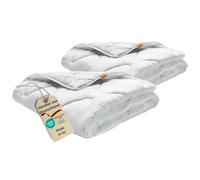sleepling 191125 Lot de 2 couettes Toute année Moyennes (Remplissage 840 GR.), 100% Microfibre, 135 x 200 cm, Blanc