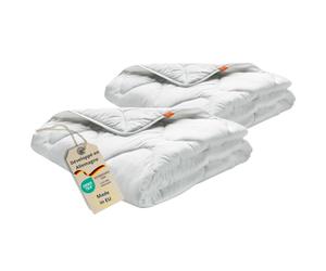 sleepling 191125 Lot de 2 couettes Toute année Moyennes (Remplissage 840 GR.), 100% Microfibre, 135 x 200 cm, Blanc
