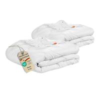sleepling 191130 Lot de 2 couettes 4 Saisons pour Toute l'année (Remplissage 600 + 985 GR.), 100% Microfibre, 155 x 220 cm, Blanc