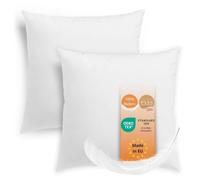 sleepling 193913 Lot de 2 oreillers en Plumes | 100% Coton | Coussins pour canapé | Lavable à 60 °C | Certifié Ökotex 100 et Downpass | Fabriqué en UE | 50 x 50 cm, Blanc