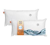 sleepling 194094 Lot de 2 oreillers d'eau | 100% Coton | Fabriqué dans l'UE | Lavable à 40 degrés | Certifié Ökotex | 50 x 70 cm, Blanc