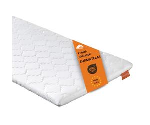 sleepling 194490 surmatelas Ferme en Mousse Froide | Fabriqué en UE | Oekotex 100 | Housse Amovible et Lavable | 90 x 190 x 6 cm, Blanc