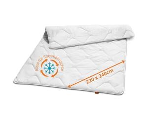 sleepling 196442 Couette d’été Ultra-légère (Remplissage 490 GR.), 100% Microfibre, 220 x 240 cm, Blanc