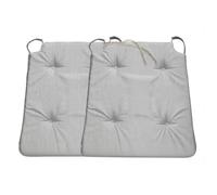 sleepling 196500 Lot de 2 Coussins de Chaise | Coussin de siège | pour intérieur et extérieur | 100% Microfibre | Made in EU | Tailles: 42 (Devant) 35 (derrière) x 40 x 5 cm, Gris Clair