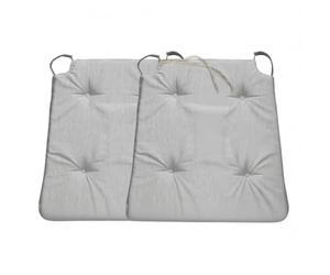 sleepling 196500 Lot de 2 Coussins de Chaise | Coussin de siège | pour intérieur et extérieur | 100% Microfibre | Made in EU | Tailles: 42 (Devant) 35 (derrière) x 40 x 5 cm, Gris Clair