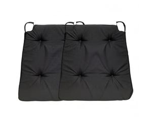 sleepling 196501 Lot de 2 Coussins de Chaise | Coussin de siège | pour intérieur et extérieur | 100% Microfibre | Made in EU | Tailles: 42 (Devant) 35 (derrière) x 40 x 5 cm, Noir