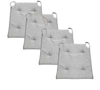 sleepling 196502 Lot de 4 Coussins de Chaise | Coussin de siège | pour intérieur et extérieur | 100% Microfibre | Made in EU | Tailles: 42 (Devant) 35 (derrière) x 40 x 5 cm, Gris Clair