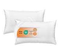 sleepling 197136 Lot de 2 oreillers en Plumes | 100% Coton | Coussins pour canapé | Lavable à 60 °C | Certifié Ökotex 100 et Downpass | Fabriqué en UE | 30 x 50 cm, Blanc