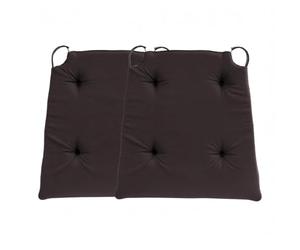 sleepling 197570 Lot de 2 Coussins de Chaise | Coussin de siège | pour intérieur et extérieur | 100% Coton | Made in EU | Tailles: 42 (Devant) 35 (derrière) x 40 x 5 cm, Marron