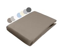 sleepling Drap-housse en flanelle 90 x 200 cm, taupe, fabriqué en Allemagne, certifié Ökotex 100, pour matelas jusqu'à 25 cm de hauteur, avec élastique tout autour, 100 % coton, drap de lit 90 x 200
