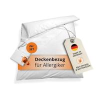 sleepling Komfort 100 Lot de 2 Housses de Couette Evolon Encasing | Housse Anti-acariens | Personnes allergiques à la poussière Domestique | Lavable à 95 °C | Fabriqué Allemagne | 135 x 200 cm, Blanc