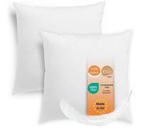 sleepling Lot de 2 coussins 40x40 cm, en plumes, 100% Coton, Downpass, Fabriqué en UE, Lavable 60°C
