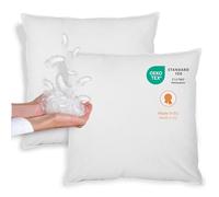sleepling Lot de 2 coussins en duvet et plumes, 40 x 40 cm, 100 % duvet et plumes, coussin 40 x 40 cm, housse 100 % coton, lavable, fabriqué en UE, certifié Oeko-Tex