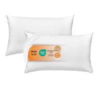 sleepling Lot de 2 d'oreillers 50x70 cm en plumes 100% Coton Downpass Fabriqué en UE Lavable 60°C