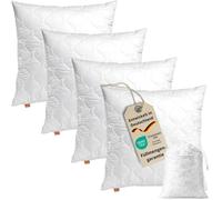 sleepling lot de 4 coussins Komfort 100 | Oreiller décoratif | lavable à 60 degrés | fabriqué en EU | 40 x 40 cm, blanc
