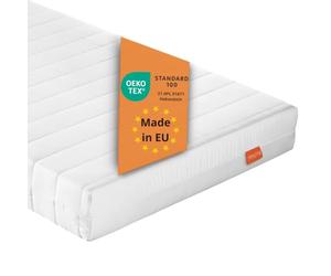 sleepling Matelas 90 x 200 x 13 cm, enroulable, en mousse confortable, fabriqué en UE, housse lavable, Ökotex 100, dureté 2, blanc