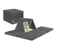 sleepling Matelas double pliant 6 parties 195 x 140 x 8 cm mousse de confort housse amovible pouf gris OEKO-TEX