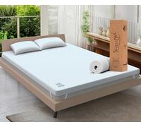 Sleepy Owl Surmatelas en Mousse à mémoire de Forme de 10 cm, 160 x 200 cm - Rembourrage orthopédique infusé en Gel - Housses de Fermeture éclair Amovibles et lavables - Fond antidérapant - 4 Bandes