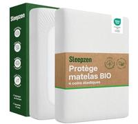 Sleepzen Protège-Matelas 120x200cm Coton Bio Molleton Certifié Oeko-Tex | Absorbant, silencieux, hypoallergénique, naturellement Anti-Acariens & Antibactérien, fabriqué au Portugal, drap housse