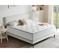 Sleremind Matelas 160 x 200 cm, à ressorts ensachés, dureté H3, fermeté moyenne, 7 zones, avec mousse confort de qualité supérieure, soulage le dos, enroulé, hauteur 25 cm