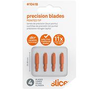 Slice 10418 Lot de 4 lames de coupe de précision adaptées aux doigts pour les coupes complexes - Parfait pour les arts et l'artisanat Argenté