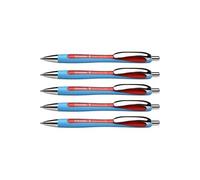 Slider Rave Lot de 5 Stylos à bille rétractables et rechargeables avec technologie Viscoglide Encre rouge