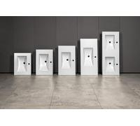 Sapho Slim - Lavabo 101x46 cm, avec trop-plein, trou pour robinetterie, blanc 1601-100