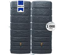 SLIM STONE DÉCOR Réservoir Mural Ensemble 1000 L, gris graphite