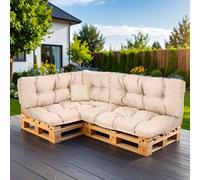 SLIPIO Coussin Pour Palettes Europalettes Remplissage FÜLLPRO+ Résistant Aux Intempéries Lot De 6 Pièces 2X Coussins De Dossier 120x40cm + 2X Coussins D'Assise 40x40cm Mousse De Polyuréthane