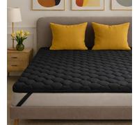 SLIPIO Surmatelas 110 x 200 cm - Noir - Hauteur 5 cm - Mousse orthopédique Confortable - Lavable et hypoallergénique - 110 x 200 cm