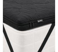 SLIPIO Surmatelas 120x190 cm Noir | 5 cm | Ergo+ Mousse Orthopédique | Topper de Matelas | Housse Amovible Lavable Anti-acariens & Antiallergique
