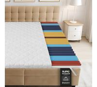 SLIPIO Surmatelas 120x200 cm | Hauteur 6 cm épais Topper de Matelas| Profil 5 Zones Massage Ergo+ Adaptation optimale du Corps | Housse Respirante & Lavable en Machine | Hypoallergénique Matelassé
