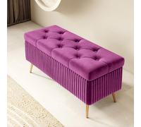 Slish Banc ottoman rembourré - Repose-pieds touffeté à boutons pour salon, chambre à coucher et entrée - Robuste capacité de 150 kg - Extrémité de lit Sto Solut (150 cm)