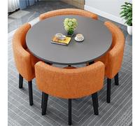 Slish Farmhouse Ensemble table de salle à manger ronde moderne pour 4 personnes avec chaises - Table de conférence et de salon, table d'appoint polyvalente pour bureau, plusieurs couleurs disponibles