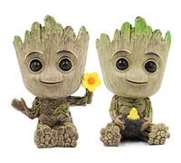 SLOCME Lot de 2 pots de fleurs avec trou de drainage Les Gardiens de la Galaxie, Multicolore, 8 x 8 x 15 cm
