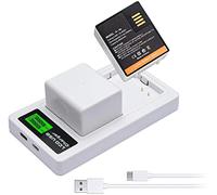 SLODA Batterie de la Caméra Paquet de 2 Remplacement pour Arlo Ultra et Pro3 VMA5400 A-4A, Chargeur Adaptateur Double LCD pour Arlo Ultra, Pro3 Batterie pour Caméras de Sécurité
