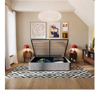 SLOME Lit coffre 2P gris NOVA 200x200 cm