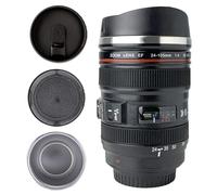 SLOSH Tasse Café De La Caméra Objectif Avec 2 Couvercles Tasse Café Tasse d’Appareil Photo Acier Inoxydable Lens Cup Mug Tumbler Tasse Lait Eau (GE-II-V)