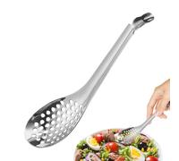 Slotted Caviar Spoon - Metal Strainer Bar Spoon, Molecular Cooking Gadget, Stainless Steel Serving Tool | Elegant Kitchen Accessory Supporting Fine Dining Preparation And Food Draining