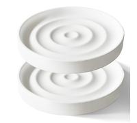 Slow Slog Lot de 2 porte-savon en pierre de diatomite à séchage rapide, porte-savon en pierre absorbant l'eau, porte-savon en terre de diatomée pour savon pour les mains, porte-éponge, blanc