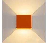 SLRMKK Applique Murale à LED Cube Haut et Bas de Style Simple Moderne, Applique Murale intérieure pour Chambre à Coucher, Salon, Couloir, 5 W (Orange, lumière Blanche Chaude)