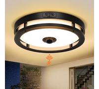 Slypadan - Lampe d'extérieur à DEL avec détecteur de mouvement, éclairage LED encastré, 30,5 cm, éclairage extérieur noir moderne pour entrée de garage de ferme, garage, entrée