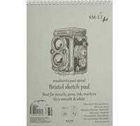 SM.LT 3EB-50TS Authentic Line Bloc de 50 feuilles de papier bristol extra blanc et lisse 185 g/m² avec perforation, couverture recyclée et double spirale