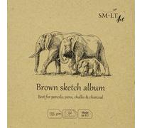 SM-LT Livre de dessin carré 180° - Brun - 14x14 cm - 32 feuilles - 135 gsm