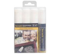 SECURIT - Set de 4 Marqueurs à Craie Liquide - Couleur Blanc