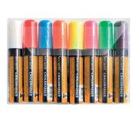 [SMA720-V8] Securit Etui de 8 Marqueurs Craie Liquide ORIGINAL LARGE Biseauté...