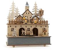Small Foot 10543 Boîte à Musique Illuminée Village Bois Nature 24.00 x 21.00 x 11.00 cm