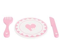Small_foot dinette assiettes et couverts en bois - 6 pièces